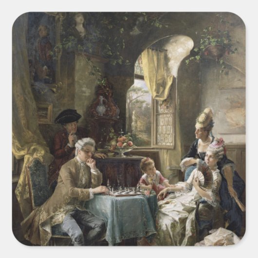 The Chess Players, 1887 2 Vierkante Sticker (Voorkant)