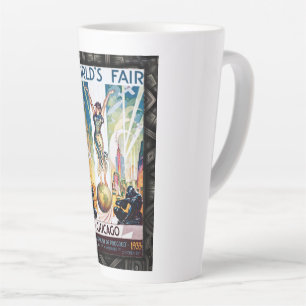 The Chicago World's Fair 1933 Vintage Poster Latte Mok