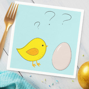 The Chicken of the Egg Schattige Paasfeest cartoon Servet