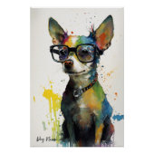 The Chihuahua Dog With Sunglasses - Composition010 Perfect Poster (Voorkant)