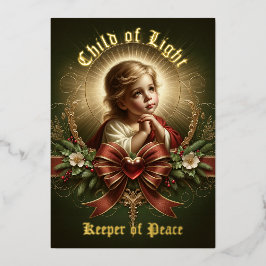 The Child Who Blesses Foil Holiday Card Folie Feestdagenkaart