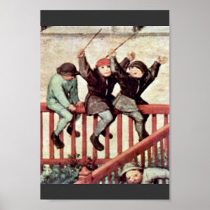 The Children's Games Detail van Bruegel D. Ä. Piet Poster