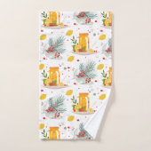 Thé, citron, tasse de thé et de fleur (Serviette à main)