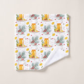 Thé, citron, tasse de thé et de fleur (Gant de toilette)