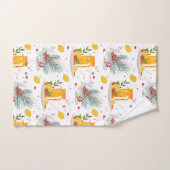 Thé, citron, tasse de thé et de fleur (Serviette à main)
