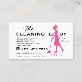 The Cleaning Lady House Schoonmaakdiensten Visitekaartje