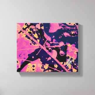 The Cleanse Roze Zwart Abstract Spatten Canvas Afdruk