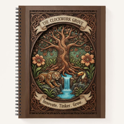The Clockwork Grove Mechanical Nature Wood Journal (Devant)