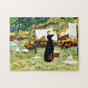 The Clothes Line door Helen Allingham Legpuzzel