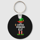 The Coffee Drinking Elf Matching Family Christmas  Sleutelhanger (Voorkant)
