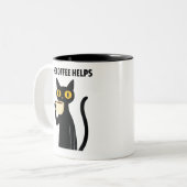 The Coffee Helps – Cute Black Cat Coffee Mug (Devant gauche)