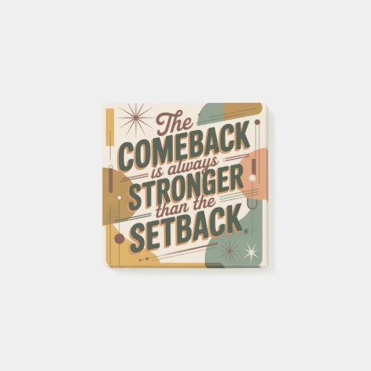 The Comeback Is Always Stronger Than The Setback Post-it® Notes (Voorkant)