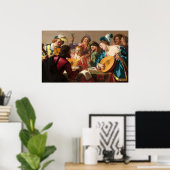 The Concert - Gerrit van Honthorst Fine Art Poster (Bureau à domicile)