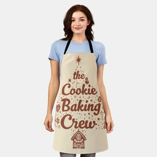 The Cookie Baking Crew Christmas Tree Design Schort (Gedragen)