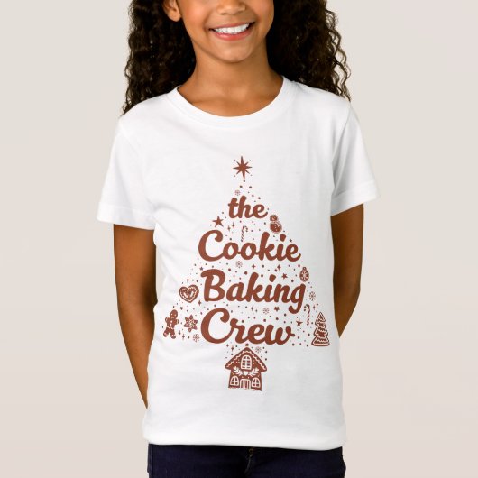 The Cookie Baking Crew Christmas Tree Design T-shirt (Voorkant)