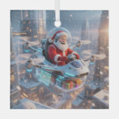 The Coolest Sci-Fi Santa Glas Ornament (Voorkant)