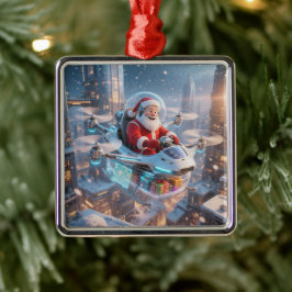 The Coolest Sci-Fi Santa Metalen Ornament