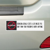 The Cost of Socialism Bumper Sticker (En voiture)