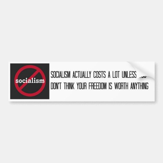 The Cost of Socialism Bumper Sticker (Devant)