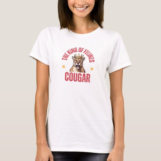 the cougar with a crown t-shirt (Voorkant)