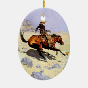 The Cowboy van Remington, cavalerie Keramisch Ornament