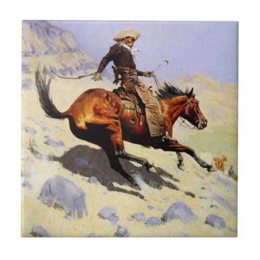The Cowboy van Remington,  cavalerie Tegeltje (Voorkant)