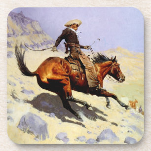 The Cowboy van Remington, Vintage Cavalry Military Drankjes Onderzetter