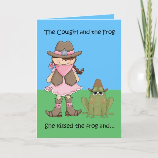 The Cowgirl and the Frog - Paardenverjaardag Kaart (Voorkant)