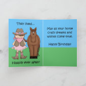 The Cowgirl and the Frog - Paardenverjaardag Kaart (Binnen)