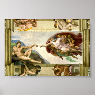 The Creation of Adam by Michelangelo Poster