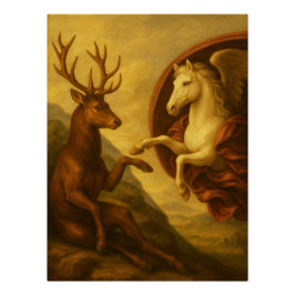  The Creation - Pegasus and Deer - Masterpiece Perfect Poster