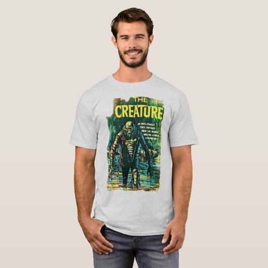 "THE CREATURE" Retro Horror T-shirt (Voorkant volledig)