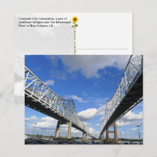 The Crescent City Connection, New Orleans, LA - Briefkaart