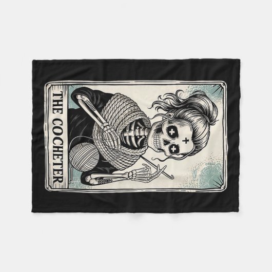 The Crocheter Tarot Card Funny Yarn Design Fleece Deken (Voorkant (Horizontaal))