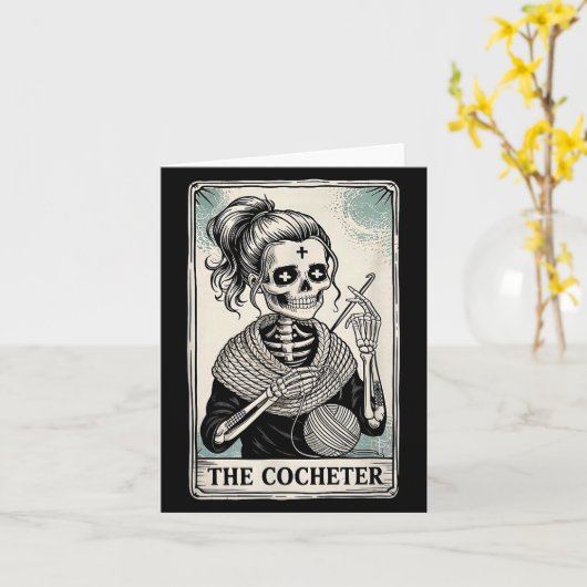 The Crocheter Tarot Card Funny Yarn Design Kaart (Gele Bloem)