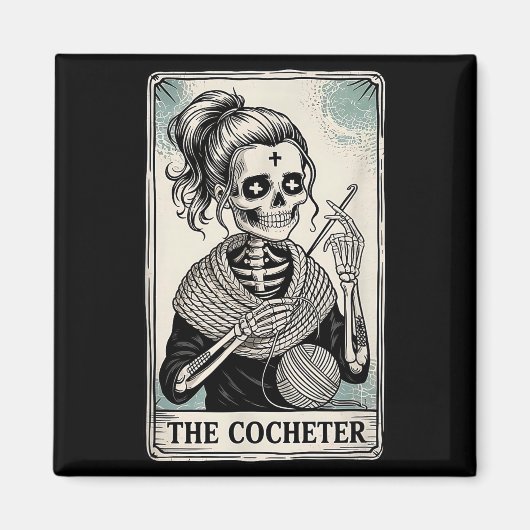 The Crocheter Tarot Card Funny Yarn Design Magneet (Voorkant)