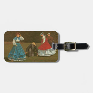 The croquet game, 1866 (olie op canvas) bagagelabel