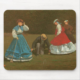The croquet game, 1866 (olie op canvas) muismat