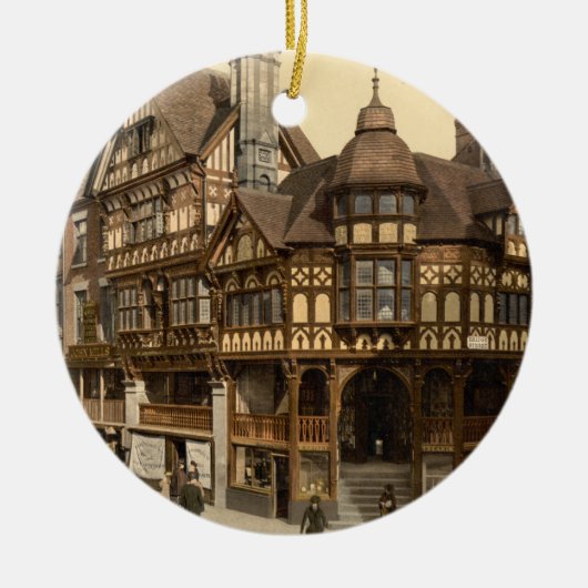 The Cross and Rows, Chester, Cheshire, Engeland Keramisch Ornament (Voorkant)