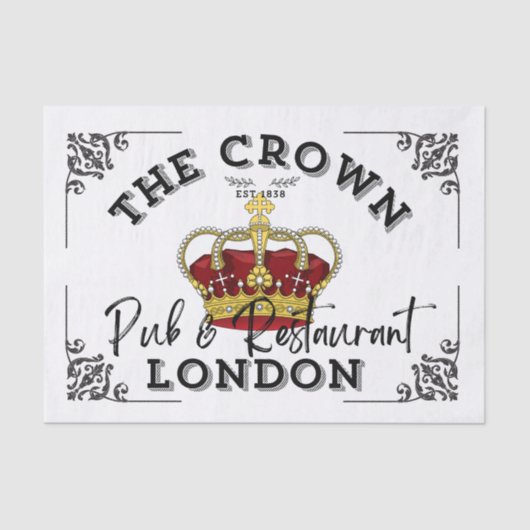 The Crown - British Pub Sign Tissuepapier (Voorkant)