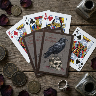 The Crown Remains Gothic Raven Skull Pokerkaarten