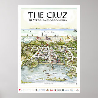 "The Cruz" Het Uitzicht van Santa Cruz, CA Poster