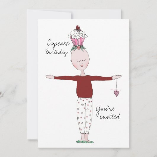 The Cupcake Birthday Invitation Sjabloon Kaart (Voorkant)