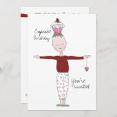 The Cupcake Birthday Invitation Sjabloon Kaart (Voorkant / Achterkant)