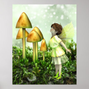 The Curious Fairy - Fairy and Toadstools Poster
