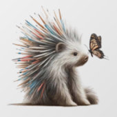 "The Curious Prickler" Porcupine Transparant Decal (Vel)