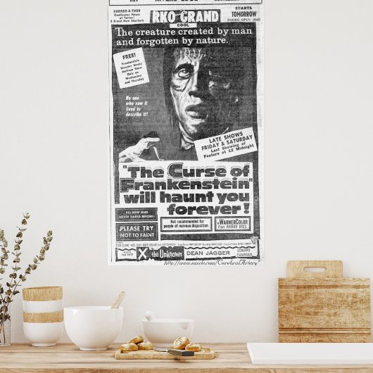"The Curse of Frankenstein" (1957) ad Poster (Keuken)
