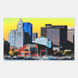 The Custom House Boston USA Poster Card Magnet Rechthoekige Sticker