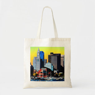 The Custom House Boston USA Poster Kaart Tote Bag