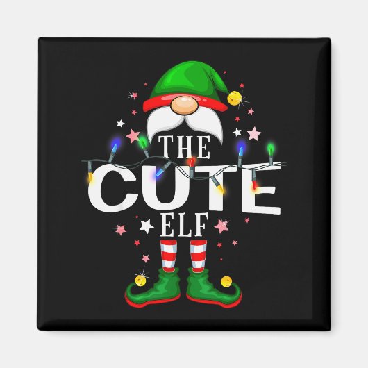 The Cute Elf Christmas Family Pajama Party Magneet (Voorkant)